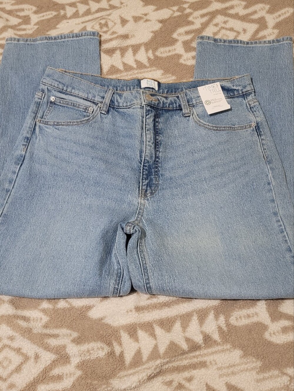 Time and Tru Light Wash High-Rise Straight Leg Jeans